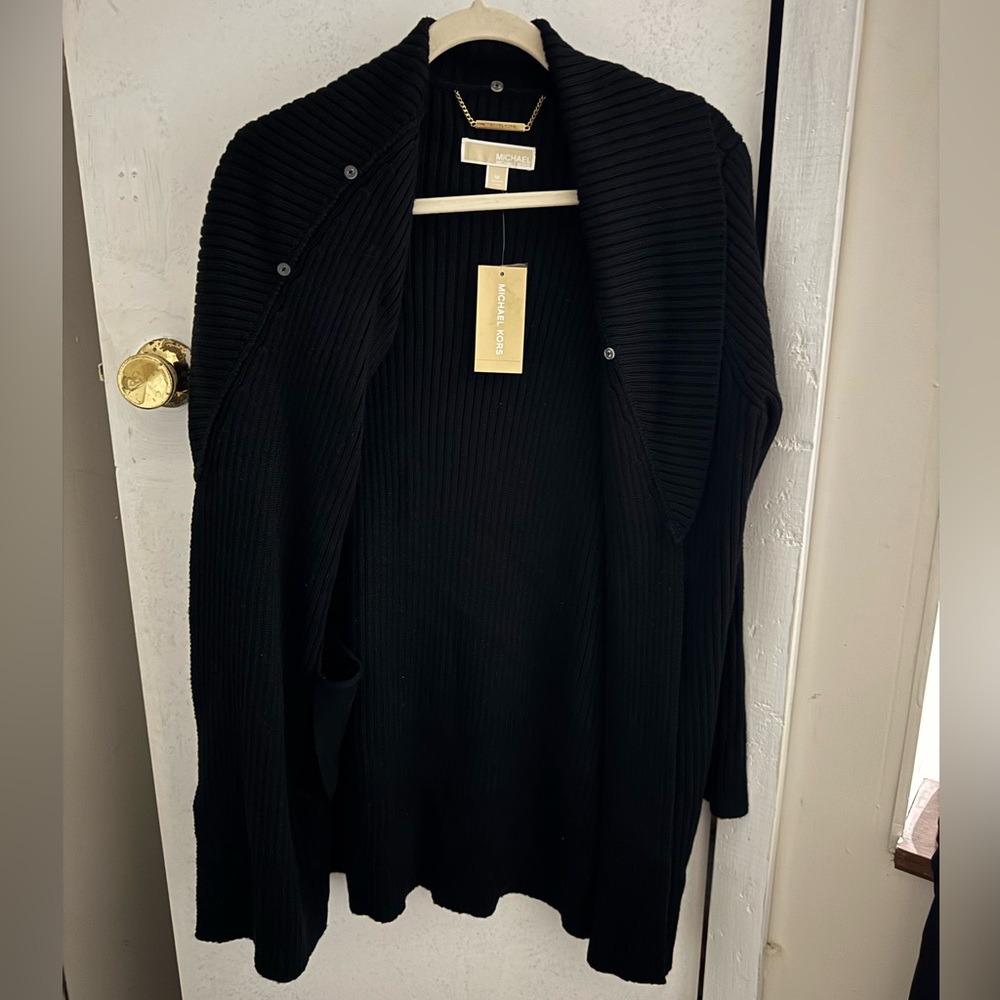 Michael Kors Women’s Faux Fur Cardigan Black, NWT - Picture 10 of 13